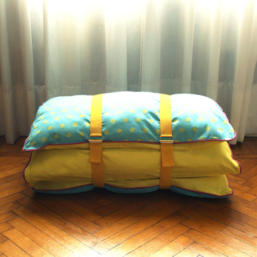 Pouf materasso giallo